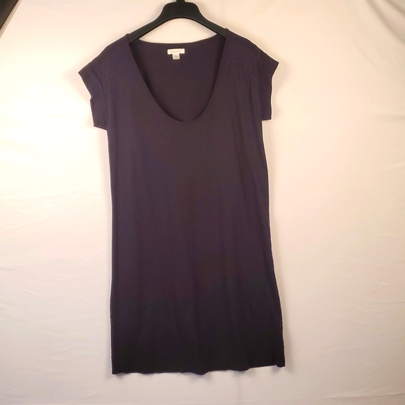 Garnet Hill Square-Neck Knit Navy Blue Dress Causal Comfy Sz S - Picture 3 of 11
